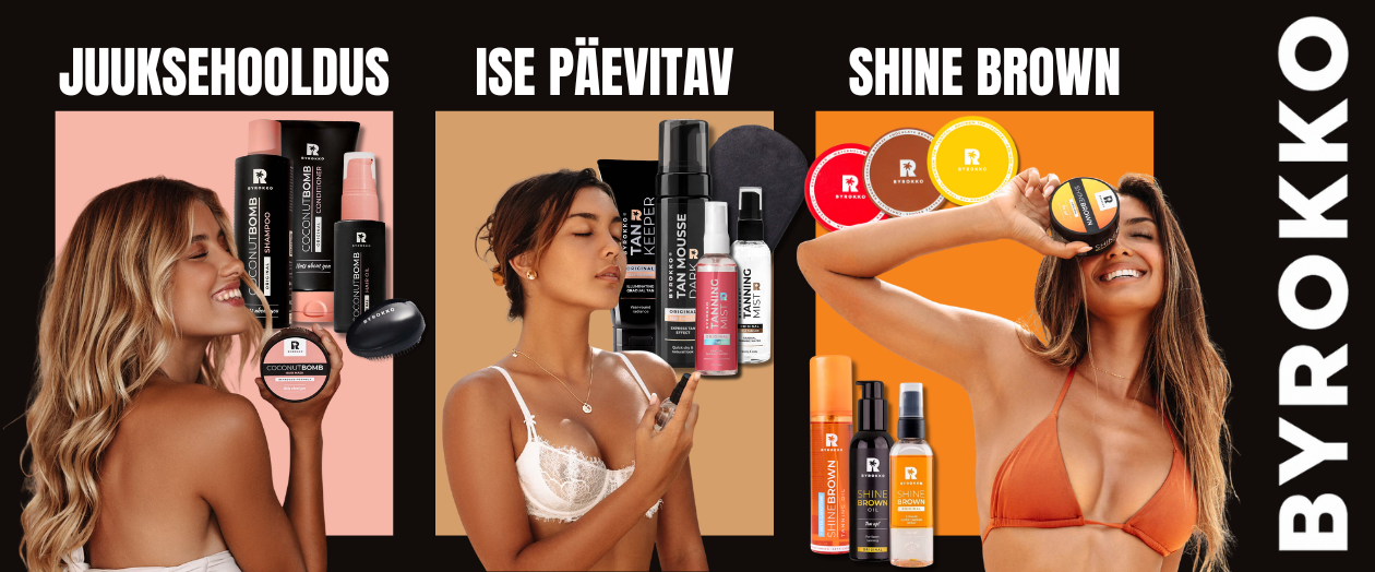 MULTUM, ByRokko, Shine Brown, isepruunistav vaht, päevitusõlid, juustele