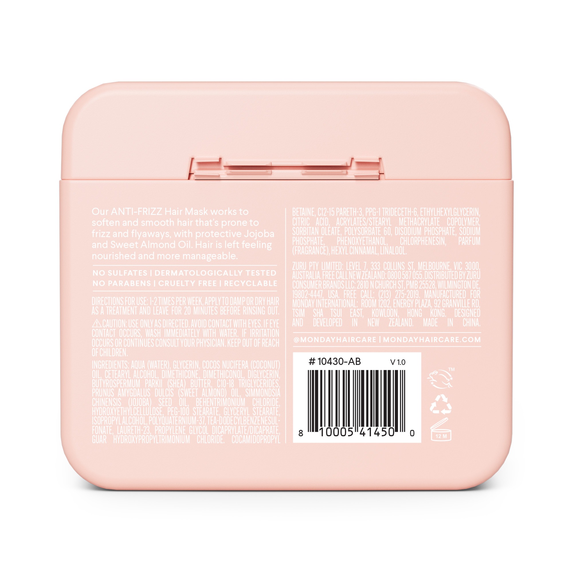 MONDAY Anti Frizz mask juuste silumiseks 250ml | Multum