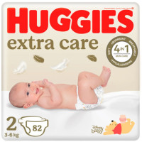 Huggies Extra Care mähkmed vastsündinutele 2# 3-6kg 82 tk | Multum