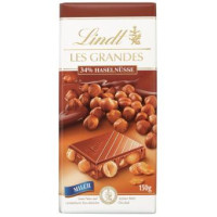 LINDT Les Grandes piimašokolaaditahvel tervete sarapuupähklitega 150g | Multum