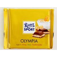 RITTER SPORT Olympia jogurti, mee, pähkli, viinamarjasuhkru täidisega 100g | Multum