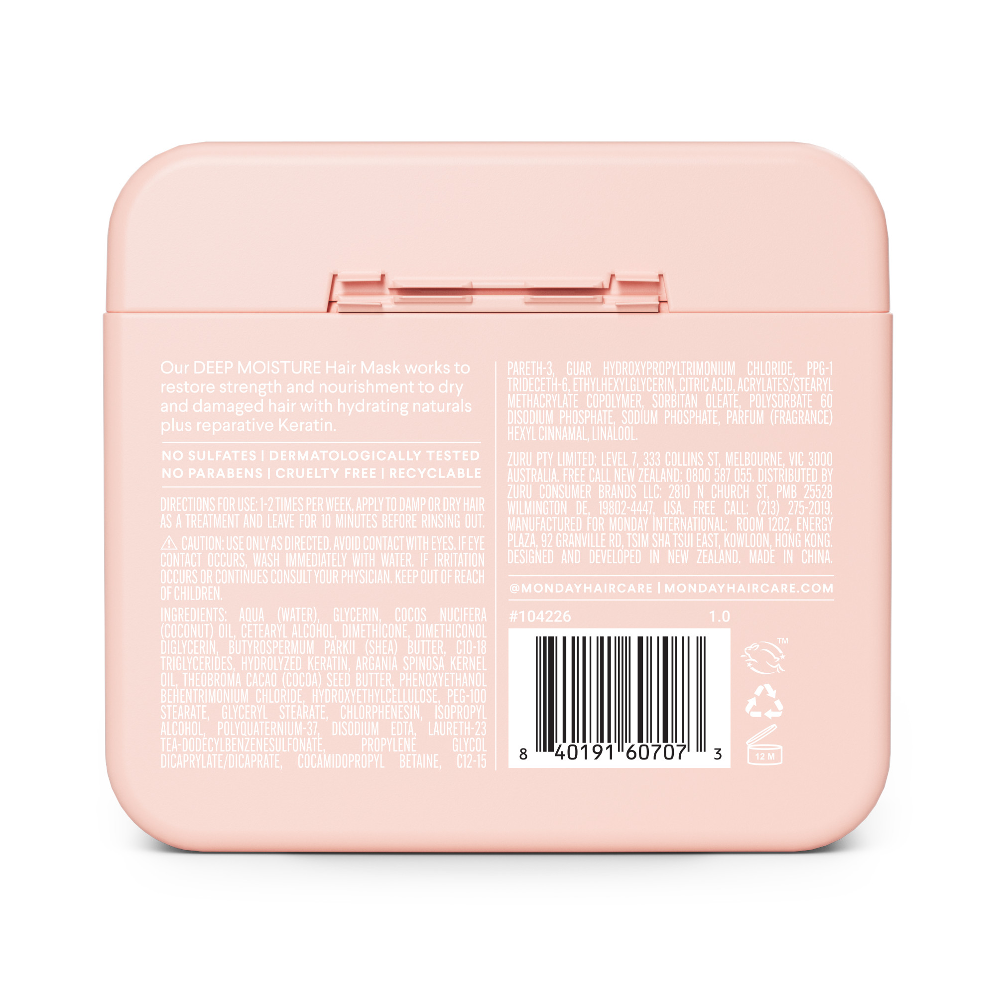 MONDAY Sügavniisutav mask juustele niisutav 250ml | Multum