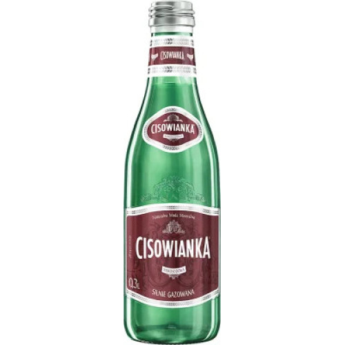 Cisowianka gaseeritud mineraalvesi klaaspudelis 0,3L | Multum