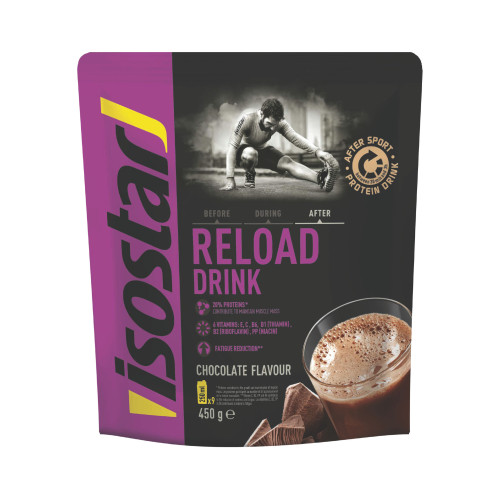 Šokolaadimaitseline proteiini taastav jook Isostar Reload, peale füüsilist pingutust 450g | Multum