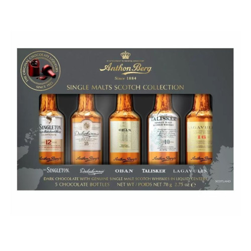 Anthon Berg Scotch Collection viskitäidisega tume šokolaad 5tk 78g | Multum