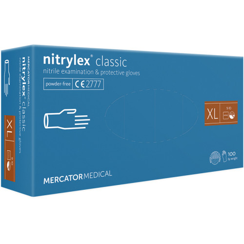 Mercator nitrilex® puudrivabad nitriilkindad, sinine, XL suurus 100 tk | Multum