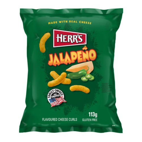 Herr's Jalapeno Curls maisi suupisted juustu ja jalapeno maitsega 113g | Multum