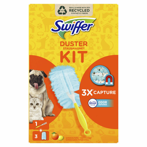 Swiffer tolmukogumisharja komplekt - käepide + 3 lappi - tagavaraks tsitruselõhnaga | Multum