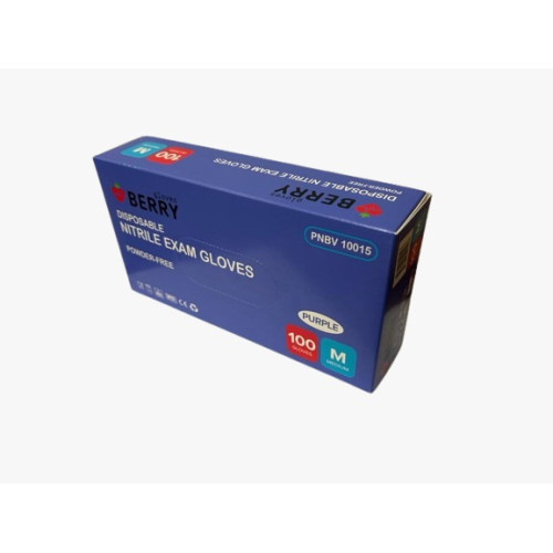 BERRY Nitriilkindad ilma puudrita N100, M, lilla 100 tk | Multum