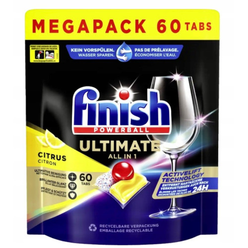 Finish Ultimate All in 1 sidrunilõhnalised kapslid nõudepesumasinale 60 tk | Multum