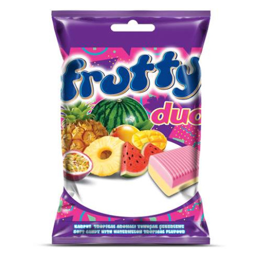 TAYAS Fruity Duo karamellid arbuusi ja troopiliste puuviljade maitsega 200g | Multum