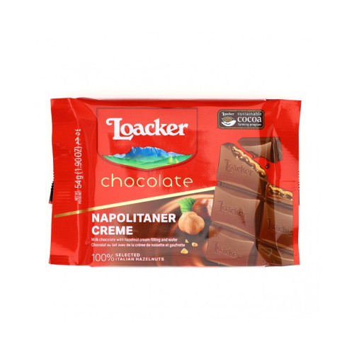 LOACKER šokolaaditahvel Napolitaner Creme sarapuupähklitega 54g | Multum