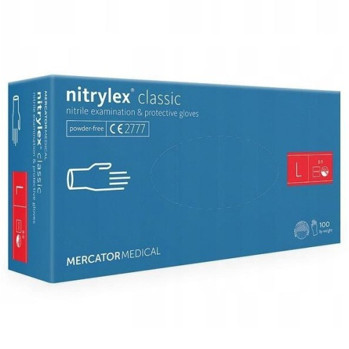 Mercator nitrylex® puudrivabad nitriilkindad, sinine, L suurus 100 tk | Multum