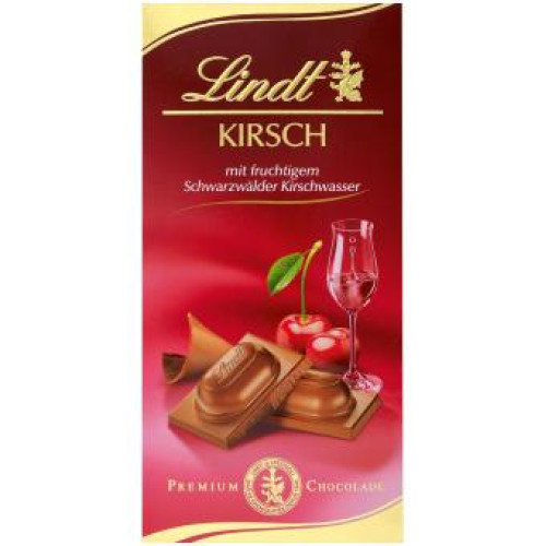 LINDT piimašokolaaditahvel kirsilikööriga 100g | Multum