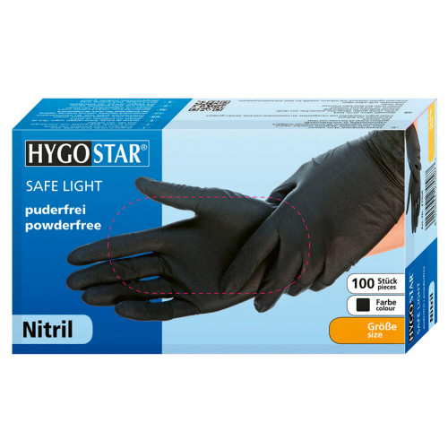 HYGO STAR nitriilkindad ilma pulbrita, mustad, S/7 suurus 100tk | Multum