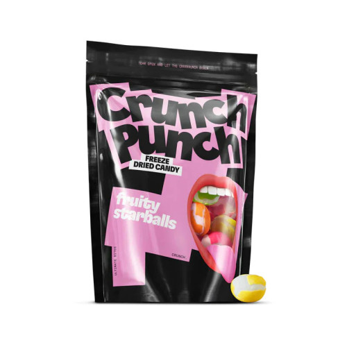 CRUNCH PUNCH Puuviljased tähepallid Kommid 100g | Multum