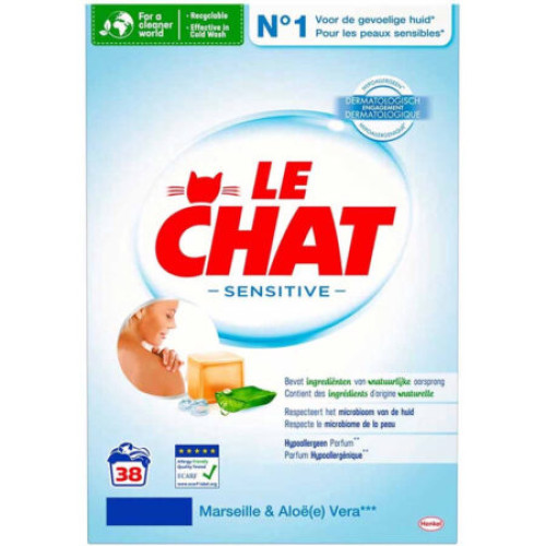 LE CHAT Tundlik pesupulber aloe vera ja marseille seebiga (38x) 2.28kg | Multum