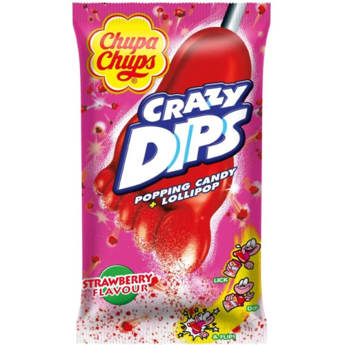 Chupa Chups Crazy Dips jää maasikamaitselisele pulgale 14g | Multum