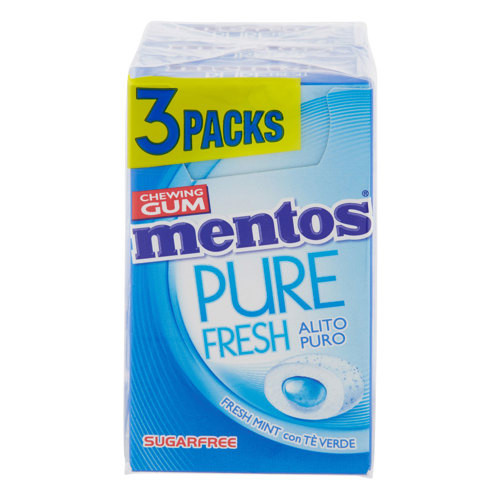 MENTOS puhas värske piparmündi närimiskomm 3x20g | Multum