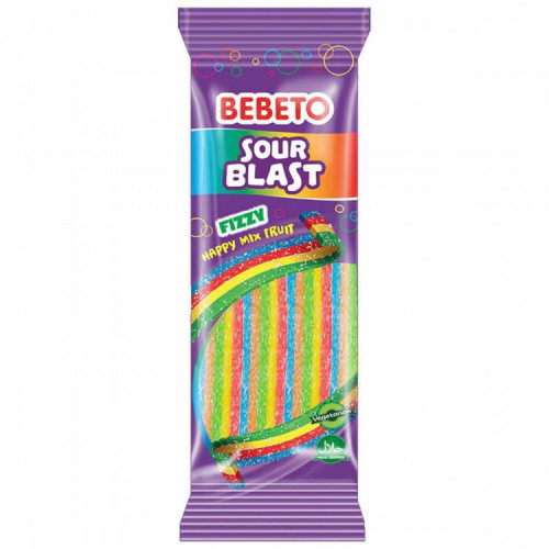 BEBETO Sour Blast Fizzy Mix Puuviljaželee kommid 180g | Multum