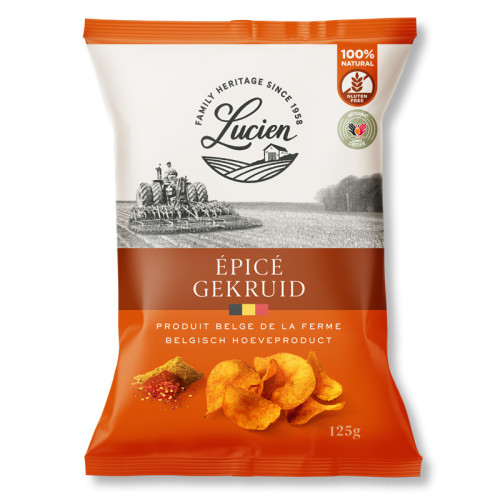 Lucien Classic kartulikrõpsud, vürtsikad 125g | Multum