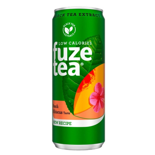 FUZE TEA Hibiscus virsiku must jäätee, purk 330ml | Multum