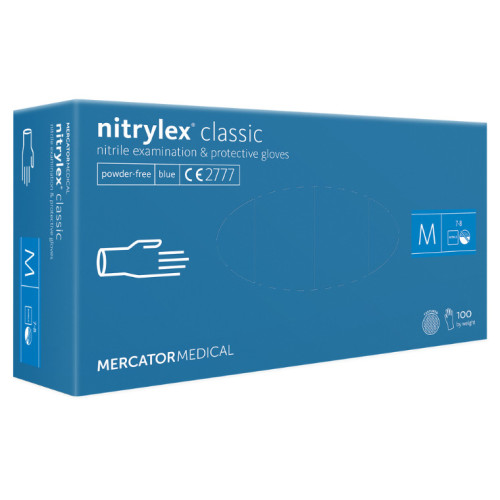 MERCATOR Nitrylex® puudrivabad nitriilkindad, sinised, M, suurus 100tk | Multum