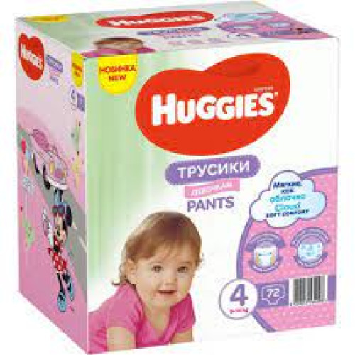 Huggies Pants Girl 4 (9-14kg) püksid tüdrukutele 72 tk. | Multum