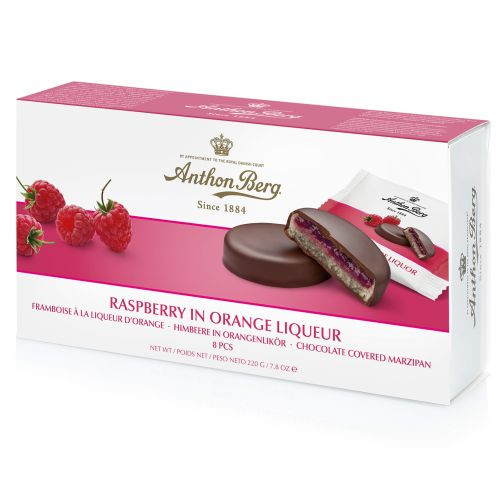 Anthon Berg Raspberry In Orange Liqueur kommid 220g | Multum