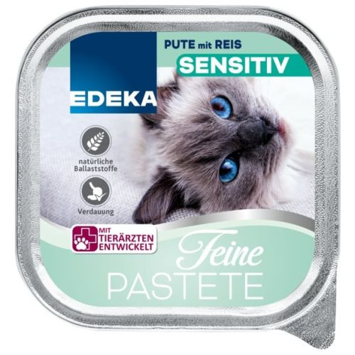 Edeka Sensitive pasteet kassidele kalkuniliha ja riisiga 100g | Multum