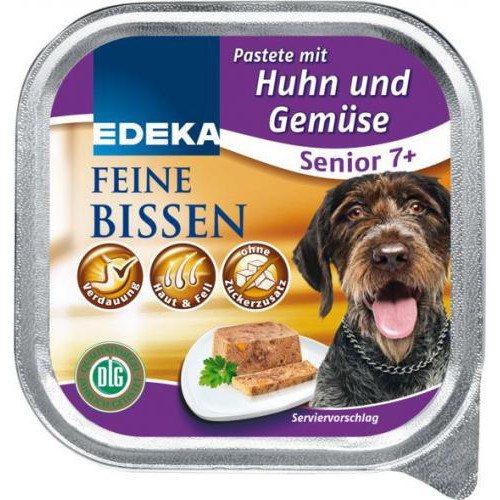 Edeka Feine Senior 7+ pasteed koertele kanaliha ja köögiviljadega 150g | Multum