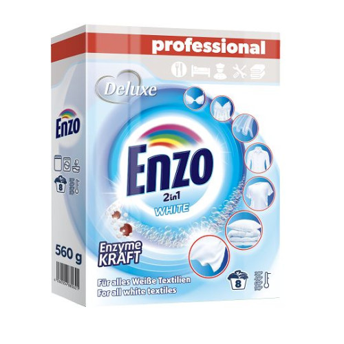 Deluxe Enzo White 2in1 pesupulber valgele pesule x8 560g | Multum