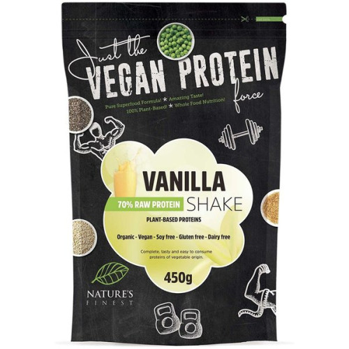 Looduse parim BIO Vanilli 70% valgukokteil. Suurepärase maitsega, naturaalne, chia, herne, riisi ja kinoa valgukokteil vaniljega. 450 g | Multum