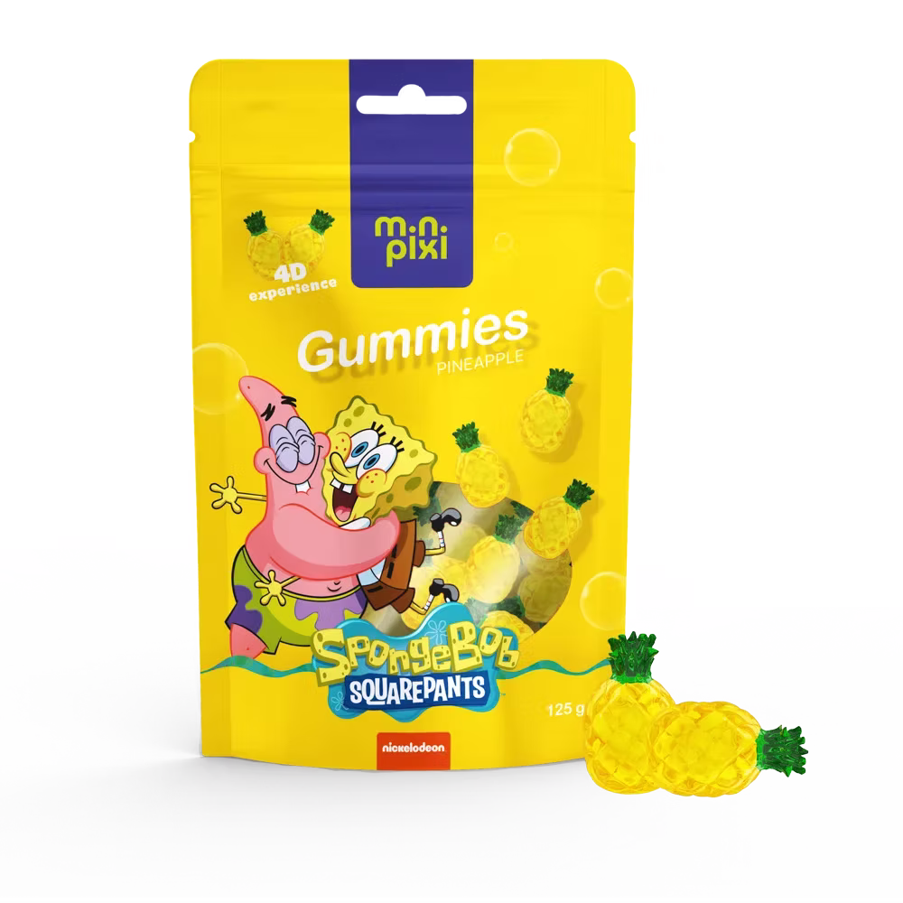 MINI PIXI 4D käsn Bob ananassi tarretis komm 125g | Multum