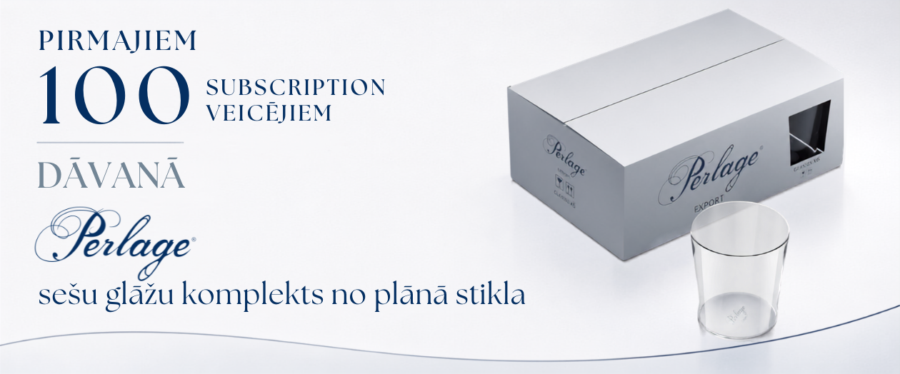 Pirmajiem 100 abonentiem dāvanā Perlage sešu glāžu komplekts no plānā stikla